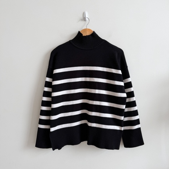 ZARA • Striped Knit Sweater in Black/White - Picture 3 of 12